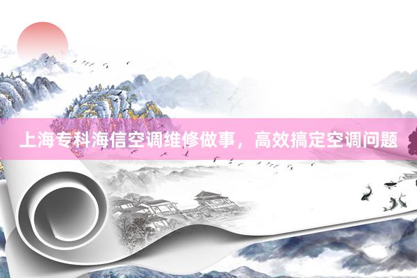 上海专科海信空调维修做事，高效搞定空调问题